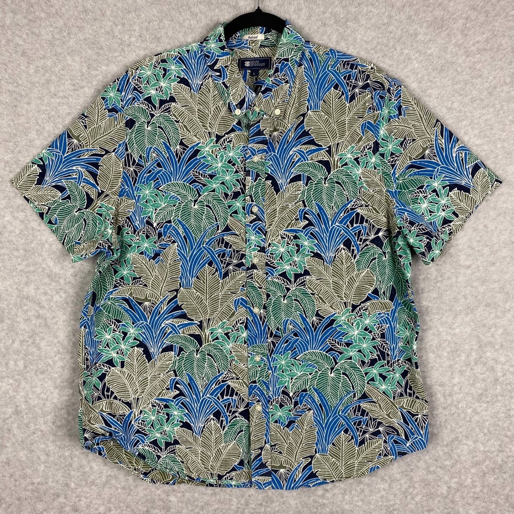Reyn Spooner Shirt Mens L Hawaiian Short Sleeve Button Down All Over Print